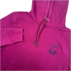 Psycho Bunny Bunnies Classic Apparel Pullover Hoodie Small Maroon Logo